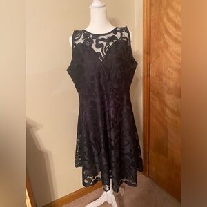 Black Lace Overlay Cocktail Dress 2xl